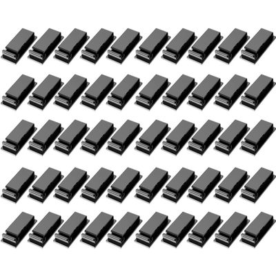 50Pcs Cable Clips, Self Adhesive Cable Management Clips, Cord Organizer Wire Clips Cord Holder for Appliances PC Wall Ethernet Cable Under Desk Nightstand Home Office Car (Black)
