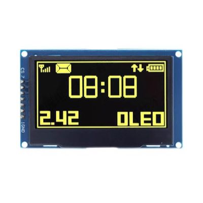 2.42 inch OLED LCD 7 pin module IIC4 line SPI1309 connector 128 x 64 SSD1309 (yellow)