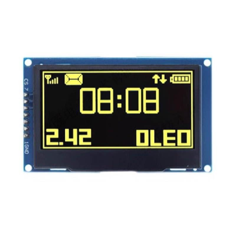 2.42 inch OLED LCD 7 pin module IIC4 line SPI1309 connector 128 x 64 SSD1309 (yellow)