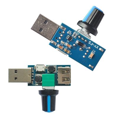 ThtRht 2 Pack USB Fan Controller Stepless Speed Regulator Air Volume Cooling Governor Noise Speed Control Knob ON/OFF Switch Module DC 5V for Mini USB Ceilling Fans PWM CPU Fan LED Lights