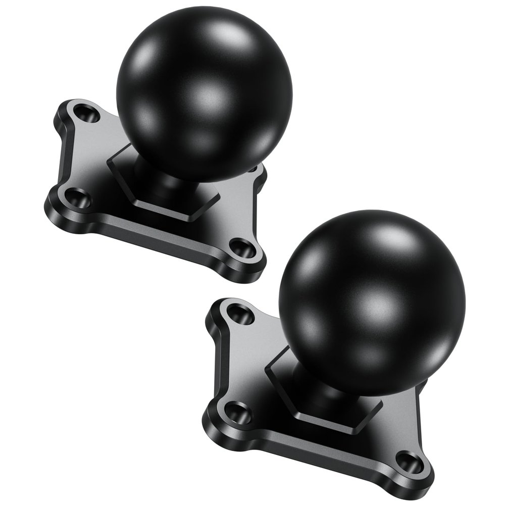 BRCOVAN 2 PCS, 1.5'' Ball Mount Base with Aluminum Alloy 4-Hole AMPS Square Plate, Compatible with RAM Mounts C Size 1.5 Inch Ball Double Socket Arm