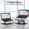 MCHOSE Laptop Stand, H-Design Stable Computer Stand, Ergonomic Laptop Riser with 360 Rotating Base, Notebook Compatible with All 10-17 Laptops, Black view 4