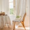 Homxi Drapes Sheer 2 Panel 2 x 55 W x 96" H,Sheer Curtains and Drapes White Solid Color Curtains with Rod Pocket view 2