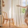 Homxi Drapes Sheer 2 Panel 2 x 55 W x 96" H,Sheer Curtains and Drapes White Solid Color Curtains with Rod Pocket view 3