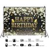 10x8ft Birthday Decorations Backdrop for Photography Dollar Bill Black Gold Glitter Diamond Happy Birthday Background Banner for Photoshoot Portrait Photo Studio Props Birthday Party view 3