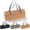 Tent Stakes Bag - Double Layer Thickened, Tent Pole Pegs Bag, Tent Camping Accessories Storage Bag, Canvas Tool Bag Organizer with Zipper for Outdoor, Hiking, (Brown 35CM) view 1