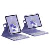 SENLAN Rotatable iPad 10 Keyboard Case Magnet Detachable Transparent Back Cover with Pencil Holder Horizontal/Vertical Stand (iPad 10th Gen 2022, Purple Gray) view 1