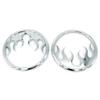 Americruise Motorcycle Front Speaker Grills Trim Cover (Chrome Flame Style) for Harley Touring, Electra Street Glide & Trike 2014-2022 (Flame) view 3