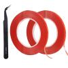 QDiShi 2 Rolls (2mm/3mm x 25m) LCD Repair Tape Phone Repair Tape LCD Touch Screen Repair Tape Phone Screen Adhesive Tape with and 1 Tweezers for Cell Phone, iPad, Tablets, Laptops, Camera view 1