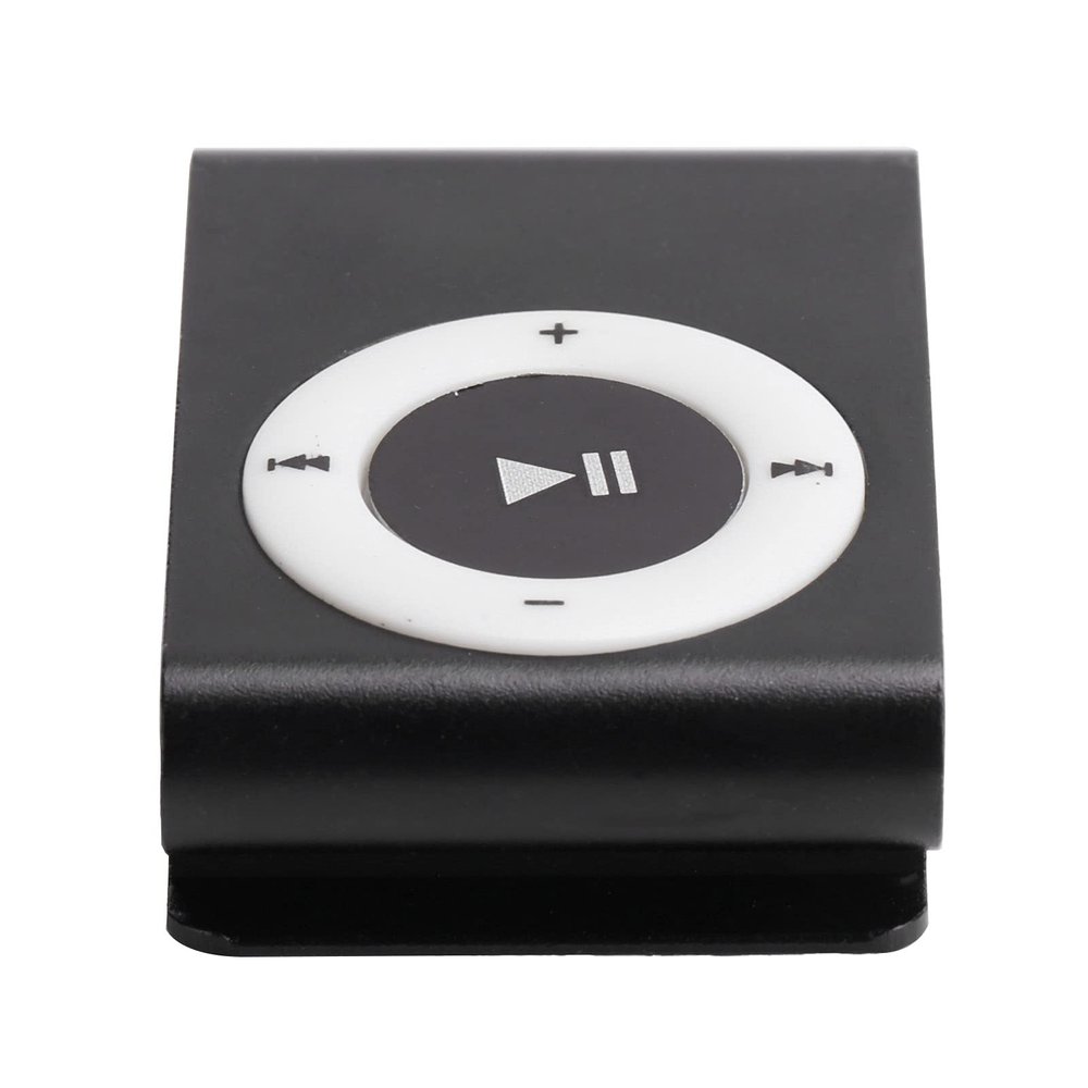 Mini Portable MP3 Player, Back Clip USB Aluminum Alloy Music Player Support Memory Card for Workout Sports Outdoor 250mAh (Black)