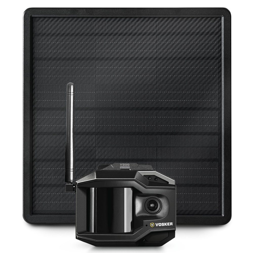 Vosker V300 Ultimate 4G-LTE Autonomous Outdoor Security Camera with External Solar Panel | High-Capacity 15,000 mAh External Solar Power Bank | SIM Cards Included | No WiFi Needed | Live Streaming