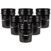 ATERET 5 Gallon Bucket - Durable 90 Mil All Purpose Pail - Black Bucket - Food Grade - BPA Free Plastic (6 Pack) view 1