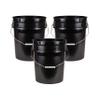 ATERET 5 Gallon Bucket - Durable 90 Mil All Purpose Pail - Black Bucket - Food Grade - BPA Free Plastic (3 Pack) view 1