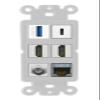 RiteAV USB 3 USB C 2 HDMI Coax Cat7 Wall Plate - Rocker [Gray/Gray] view 1