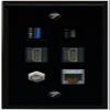 RiteAV USB 3 USB C 2 HDMI Coax Cat7 Wall Plate - Flat [Black/Black] view 1