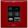 RiteAV USB 3 USB C 2 HDMI Coax Cat7 Wall Plate - 1 Gang [Red/Black] view 1