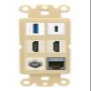 RiteAV USB 3 USB C 2 HDMI Coax Cat7 Wall Plate - Rocker [Ivory/Ivory] view 1