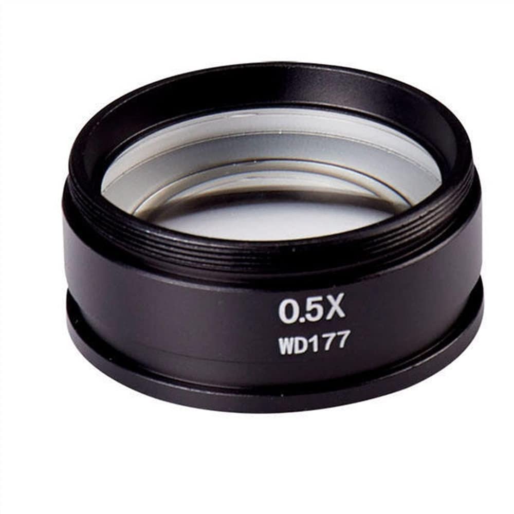 0.5X Auxiliary Objective Barlow Lens Parfocal Binocular Trinocular Optical Zoom Stereo Microscope Accessory