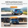 4K Dash Cam Front and Rear, Built-in WiFi GPS, 3" IPS Screen, Included 64GB Card, HDR Night Vision Dash Camera for Cars, App Control, Emergency Lock, Accident Record, Parking Mode, Support 512GB Max view 2