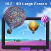 YOOHOO 17.9'' Portable DVD Player with 15.6" Large Swivel Screen, DVD Player Portable with 6 Hours Battery, Car Charger, Last Memory, Support USB/SD Card/Sync TV, Region Free, Purple view 2