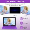 YOOHOO 17.9'' Portable DVD Player with 15.6" Large Swivel Screen, DVD Player Portable with 6 Hours Battery, Car Charger, Last Memory, Support USB/SD Card/Sync TV, Region Free, Purple view 4