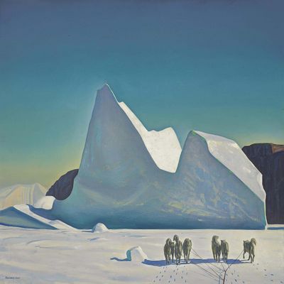 Iceburg, Sled Dogs, Greenland : Rockwell Kent : Archival Quality Art Print