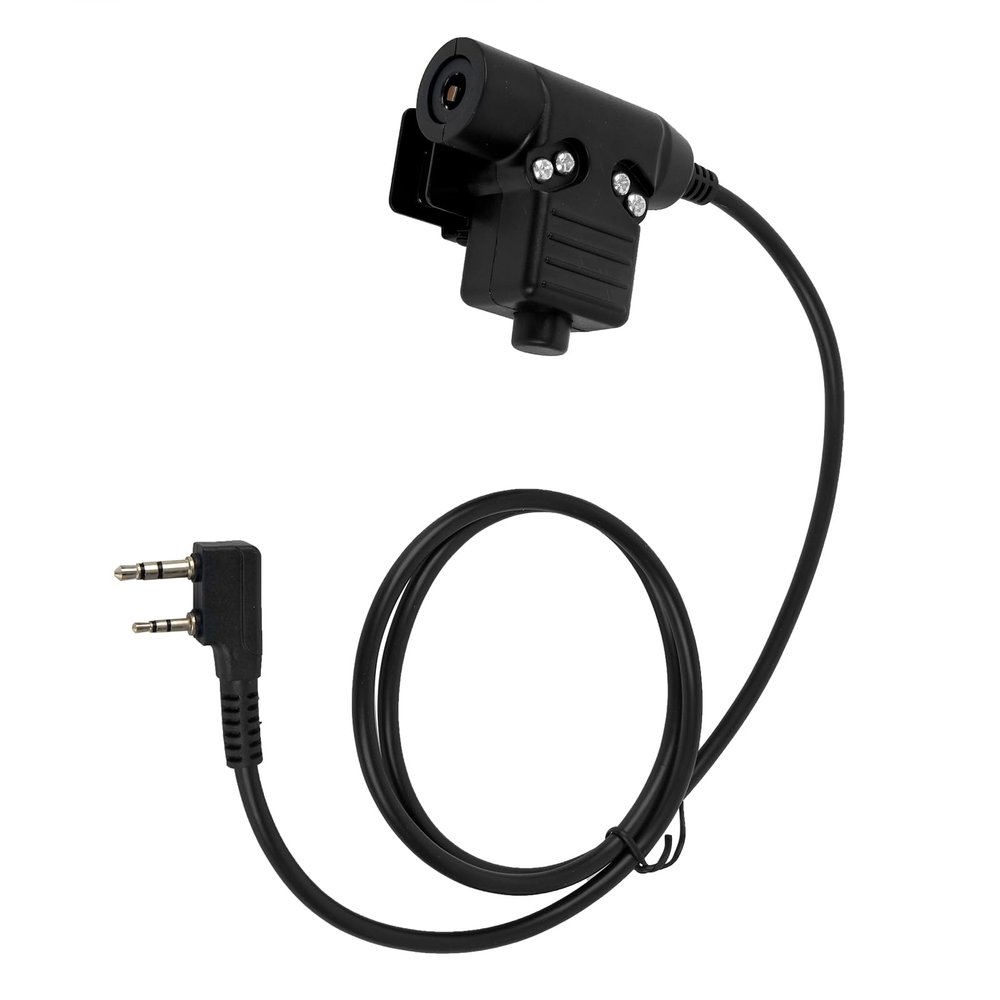 Pdflie 7.0 Nato US 2 Pin K1 U94 PTT Invisio Tactical Headphone Adapter Compatible for Baofeng Kenwood Peltor(Black,Military Wired)