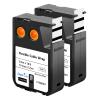 USUPERINK 2 Pack Compatible for Dymo Label Maker Tape Rhino 1868807 3/4'' 19mm x 5.5m Black on White Flexible Cable Wrap Nylon Label Tape for XTL-300 XTL-500 Label Printer view 1