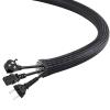 25Ft-1.25inch PET Expandable Braided Wire Sleeving,Wire Loom Cable Sleeve for TV,Computer,Home Theater,Automotive,Home Industrial,Electrical Wires,Chemical,Protect Cat from Chewing Cords,Black view 1