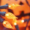 ESOLTON Halloween Lights Orange Light 70 LED C5 Blubs 120V High-Voltage Plug in Connectable Christmas String Lights for Indoor Outdoor use Halloween Tree Home Party Thanksgiving view 2