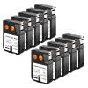 USUPERINK 10 Pack Compatible for Dymo Label Maker Tape Rhino 1868806 1/2'' 12mm x 5.5m Black on White Flexible Cable Wrap Nylon Label Tape for XTL-300 XTL-500 Label Printer view 1
