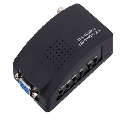 SAIZHUO BNC to VGA Converter - CCTV Camera to TV Adapter with S Video Input, Supports PAL/NTSC for DVR & DVD Player