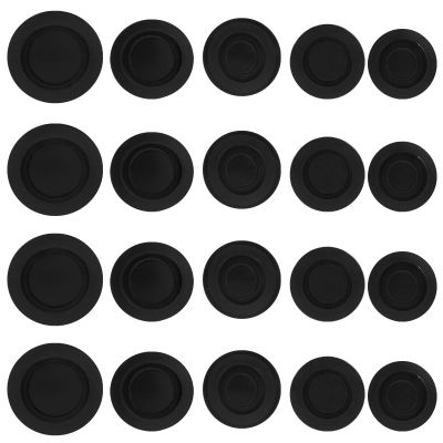 Unlorspy Piggy Bank Hole Plugs, Black, 20 Pcs, 5 Sizes