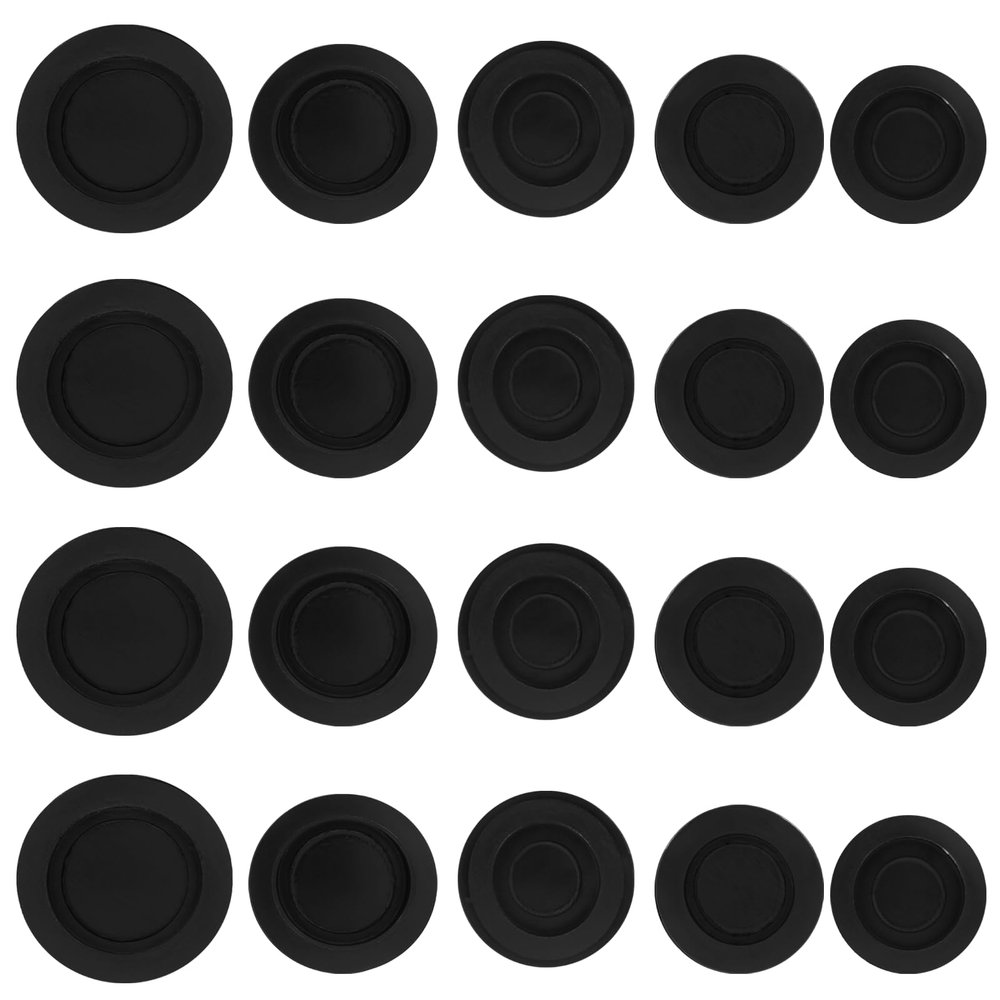 Unlorspy Piggy Bank Hole Plugs, Black, 20 Pcs, 5 Sizes