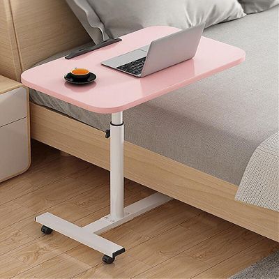 Overbed Table, Adjustable Sofa/Bed Side Table Portable Laptop Table Computer Desk,with Castor Wheels Small Spaces Mobile Desk,for Working, Dining (Color : B)