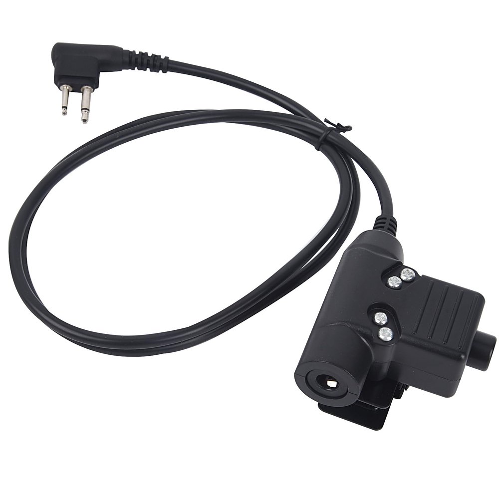 Pdflie 2 Pin U94 Ptt Radio Headset Adapter Cable for Motorola Walkie Talkies(NATO US Military Wired,Black)