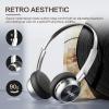 iKF R1 Wireless Bluetooth Headphones, Retro Classic Lightweight Headset, Builti-in Mic, 60H Playback, Dual Device Connectivity, Low Latency, App Customization,Throwback 80s 90s,OOTD, Black view 2