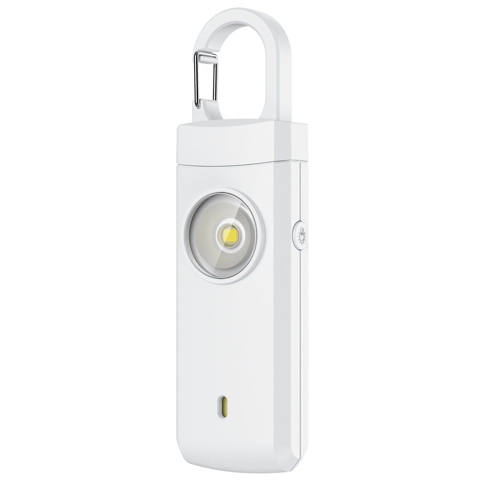 ANKOSHUN Rechargeable Personal Alarm for Women - Christmas Birthday Gifts for Women, Daughter, College Student, Teen Girl, Elders, Kids, Siren Alarm, USB Charging, White