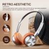 iKF R1 Wireless Bluetooth Headphones, Retro Classic Lightweight Headset, Builti-in Mic, 60H Playback, Dual Device Connectivity, Low Latency, App Customization,Throwback 80s 90s,OOTD, Brown view 2