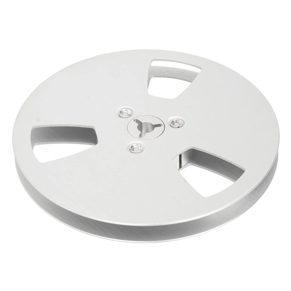 1/4 Empty Take up Reel to Reel Small Hub, 5 Inch Empty Tape Reel Aluminum Alloy 3 Hole Opening Machine Part Recording Takeup Reel