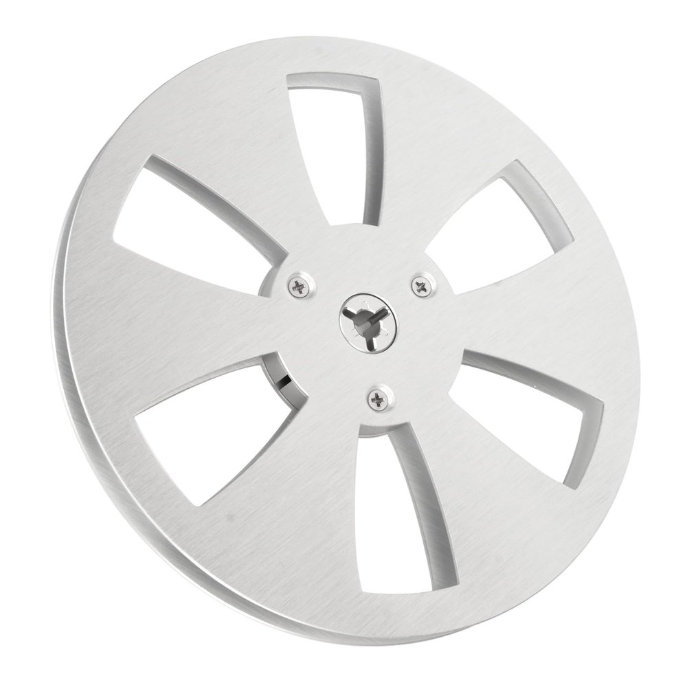 1/4 7 Inch Takeup Reel, Empty Aluminum Alloy Take up Reel to Reel Small Hub 6 Hole Open Reel Sound Tape Empty Reel Opening Machine Part, Empty Tape Reel for Recording