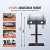 Tall Swivel TV Stand Mount for 32-65 inch TVs, Height Adjustable Portable Floor TV Stand with Tempered Glass Base - Ideal for Bedroom and Living Room Entertainment view 3