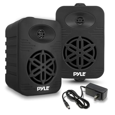 Pyle 500 Watt Bluetooth Indoor Outdoor Speakers Pair - Dual Waterproof 5.25 2-Way Full Range Speaker System w/ 1/2 High Compliance Polymer Tweeter | Home, Boat, Marine, Deck, Patio, Poolside (Black)