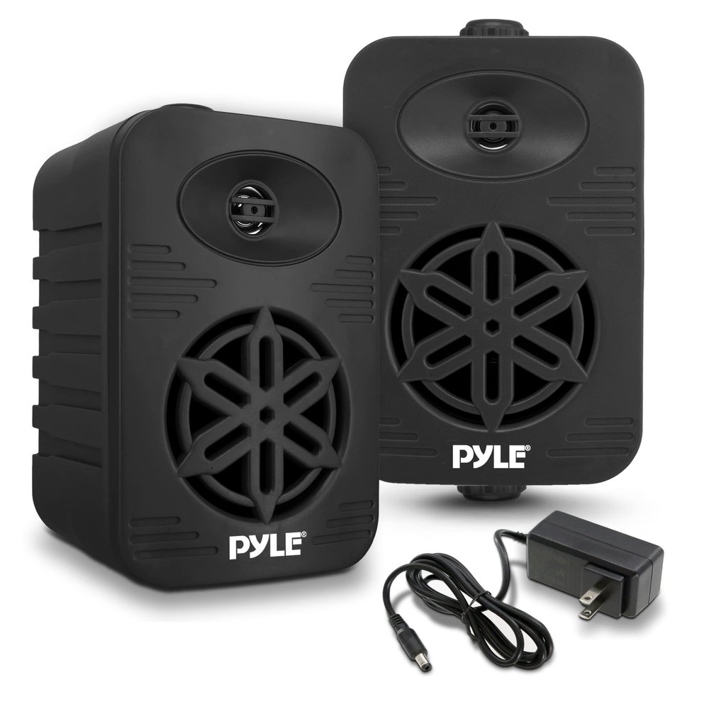 Pyle 500 Watt Bluetooth Indoor Outdoor Speakers Pair - Dual Waterproof 5.25 2-Way Full Range Speaker System w/ 1/2 High Compliance Polymer Tweeter | Home, Boat, Marine, Deck, Patio, Poolside (Black)