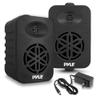 Pyle 500 Watt Bluetooth Indoor Outdoor Speakers Pair - Dual Waterproof 5.25 2-Way Full Range Speaker System w/ 1/2 High Compliance Polymer Tweeter | Home, Boat, Marine, Deck, Patio, Poolside (Black) view 1