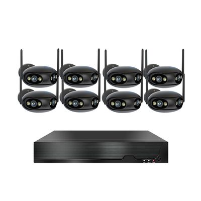 8CH 8MP POE Home Security Camera System with 8 Dual Lens Cameras, 4K Surveillance NVR Kit with Two Way Audio, Color Night Vision, Motion Detection, for Outdoor and Indoor