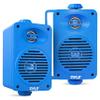 Pyle Wireless Bluetooth Speaker System, 3.5" 2-Way Indoor Outdoor Waterproof Speakers with Polymer Tweeter, Heavy Duty ABS, Quick Connect Terminals, Perfect for Deck, Patio, Poolside, Boats (Blue) view 1