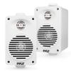 Pyle 200 Watt Bluetooth Indoor Outdoor Speakers Pair - Dual Waterproof 3.5 2-Way Full Range Speaker System w/ 1/2 High Compliance Polymer Tweeter | Home, Boat, Marine, Deck, Patio, Poolside (White) view 1