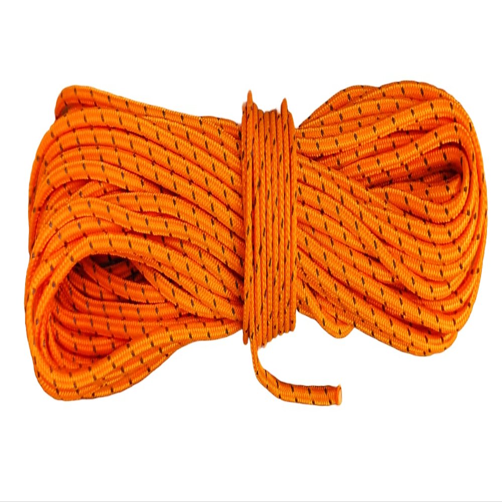B2BPlusC Ultra Light Dyneema Reflective Orange Rope 1/16 Inch Diameter | 440lbs Breaking Strain | Tent Guy Guide Rope | Suitable for Sailing, Dinghy, Yachting, Cruising, Racing - 150 Feet