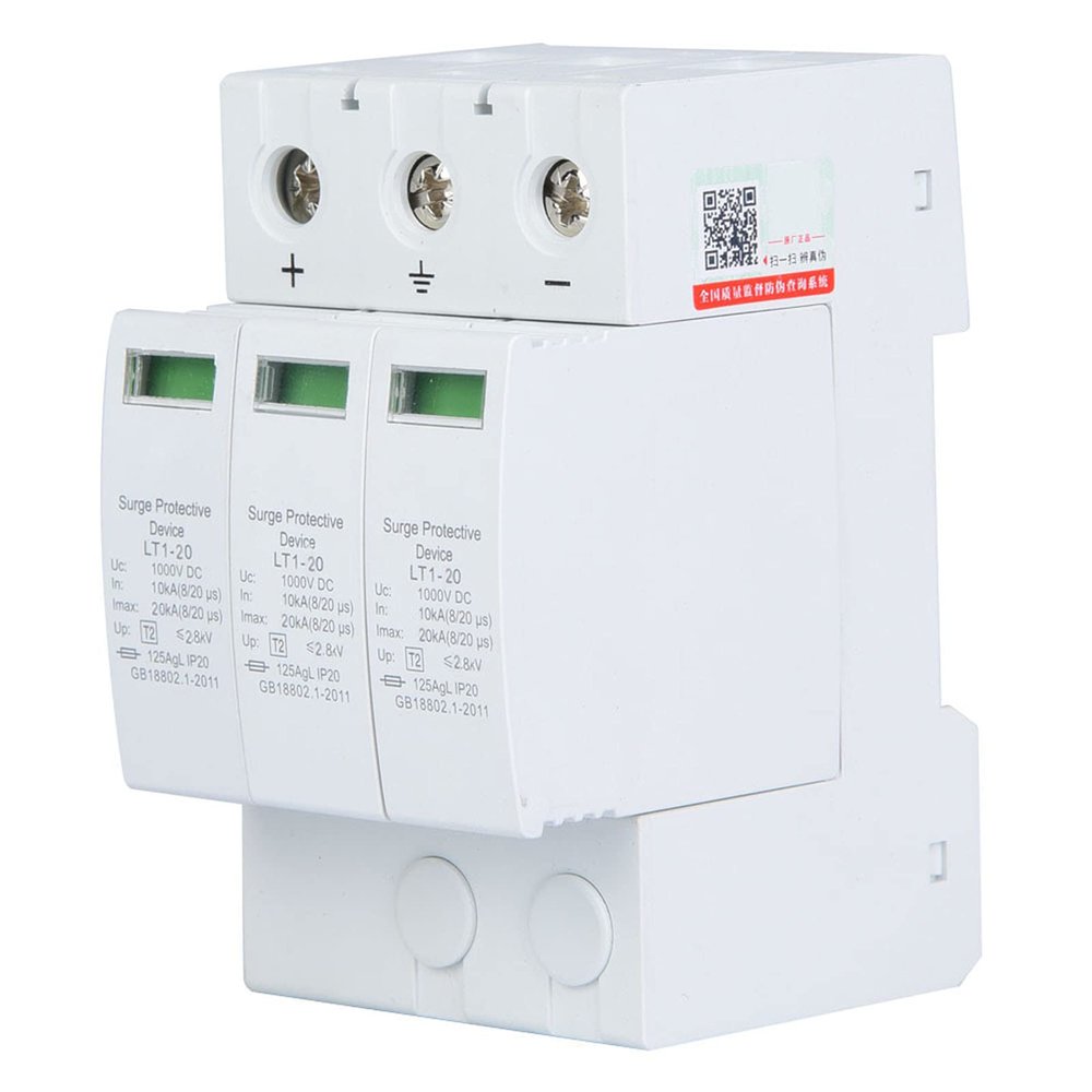 Arrester Device 3P DC Photovoltaic Lighting Protector Whole House Protector for Home and Commercial Lighting Anti Wear Device (3p20ka)